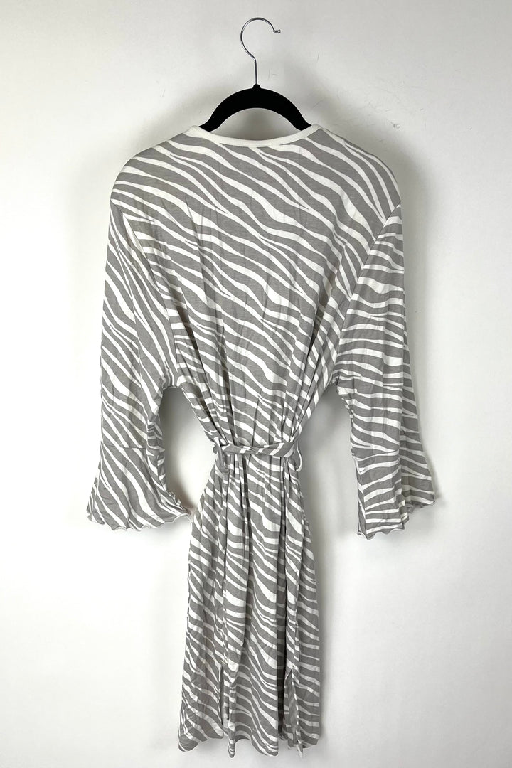 Grey Zebra Print Robe - Small