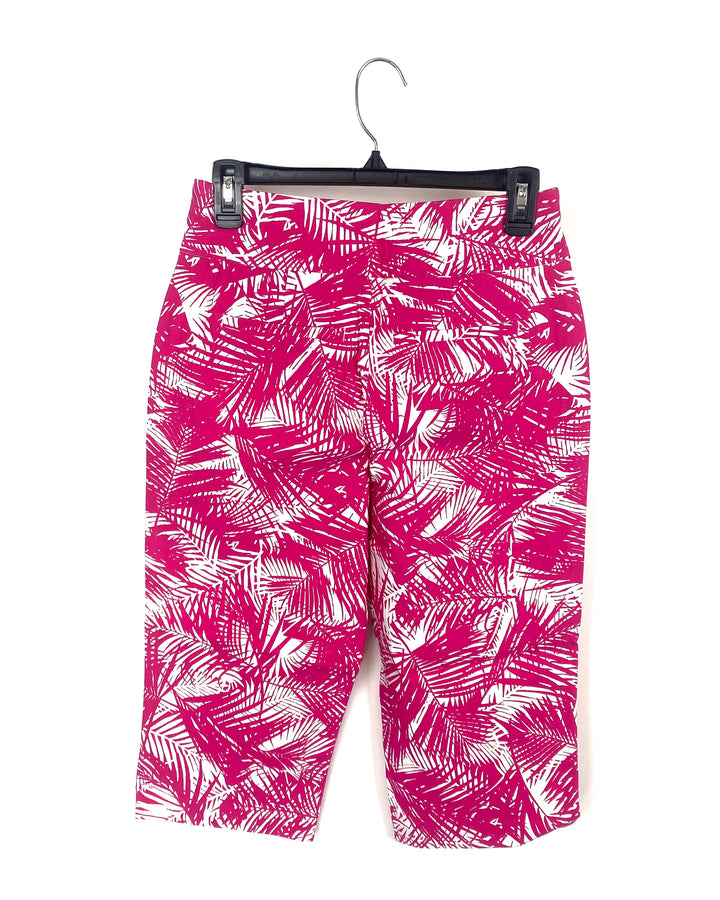 Pink and White Tropical Print Pant  - Size 6/8