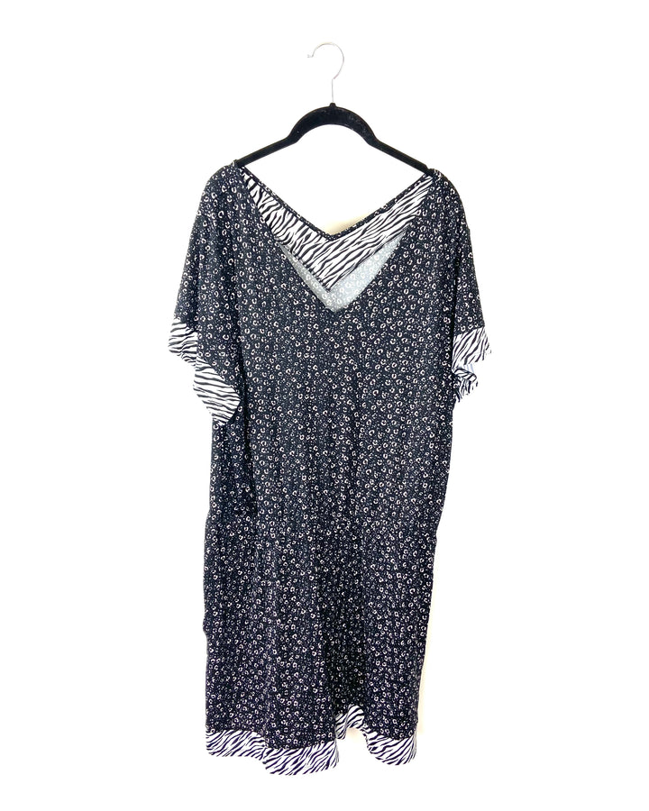 Cheetah and Zebra Print Romper - 1X