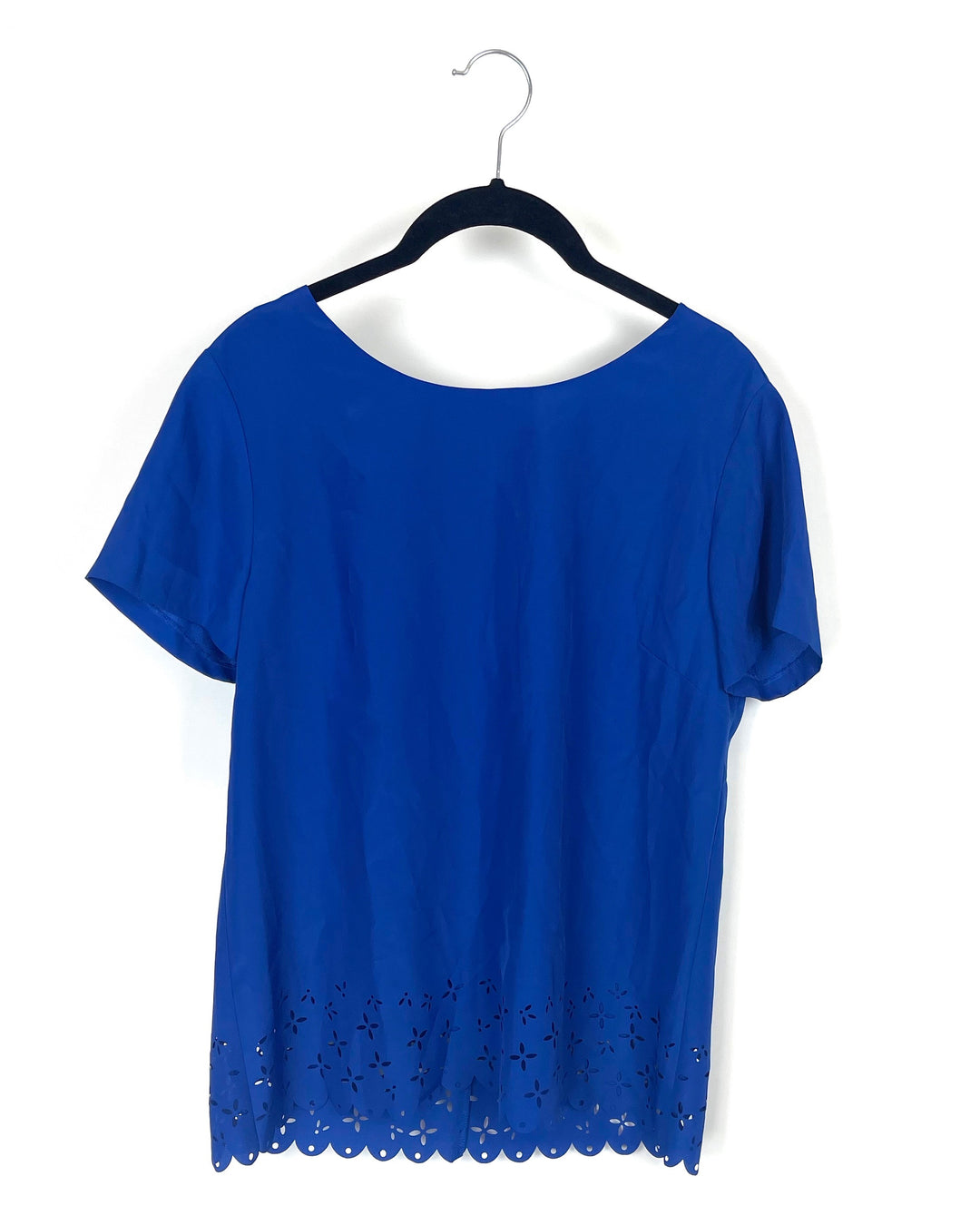 Royal Blue Blouse With Star Shaped Cutouts - Extra Small