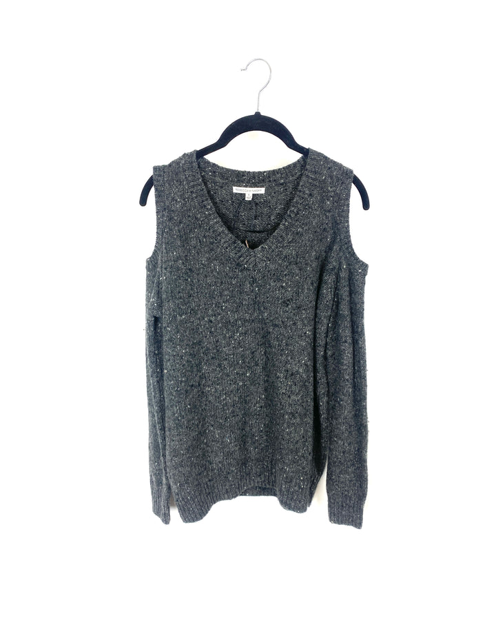 Gray Cold Shoulder Sweater - Small (Size 4)