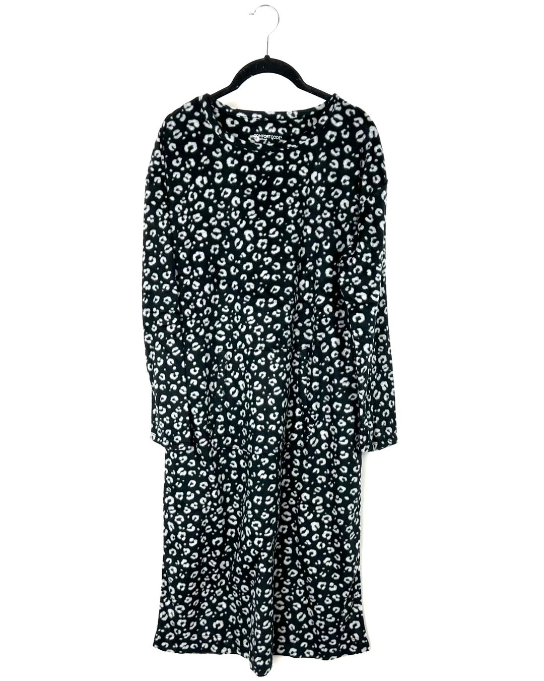 Black And Grey Cheetah Print Nightgown - Size 6/8