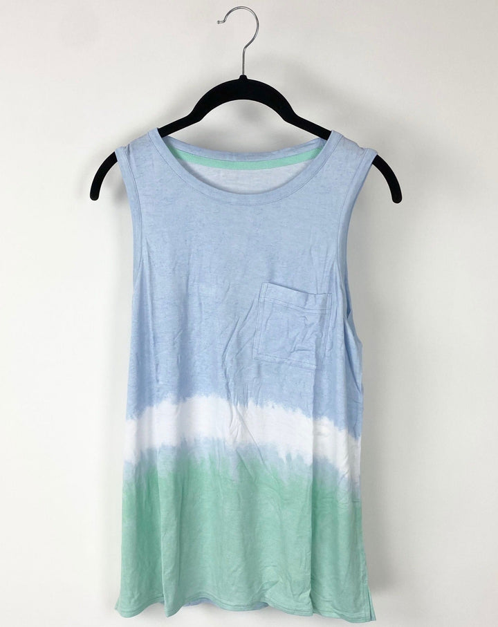 Blue Tie Dye Tank Top - XS