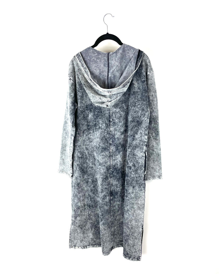 Acid Wash Grey Hooded Dress - Size 6-8
