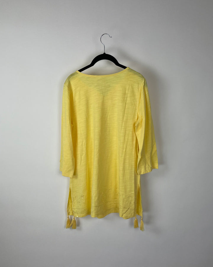 Yellow Sequin Top With Tassel Bottom - Small/Medium