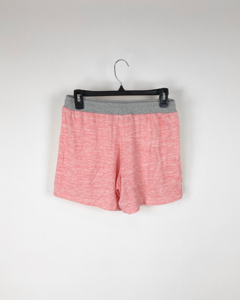Pink and Grey Knit Shorts - Small