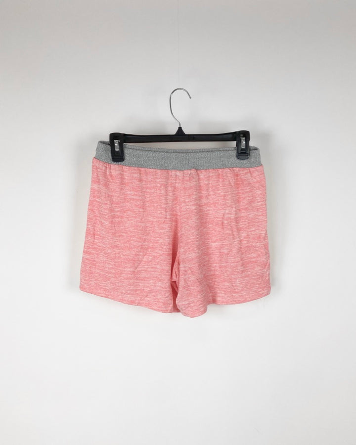 Pink and Grey Knit Shorts - Small