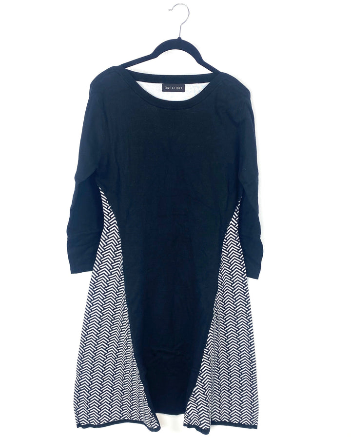 Fit And Flared Black and White Dress - Extra Small