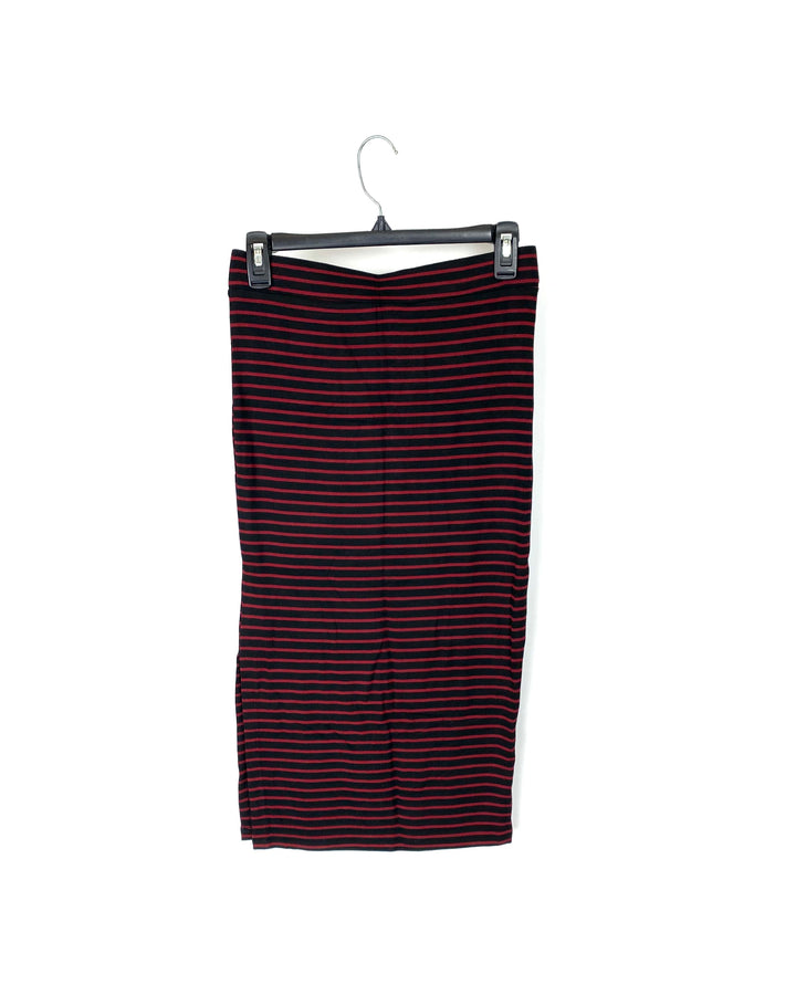 Striped Stretch Midi Skirt - Small
