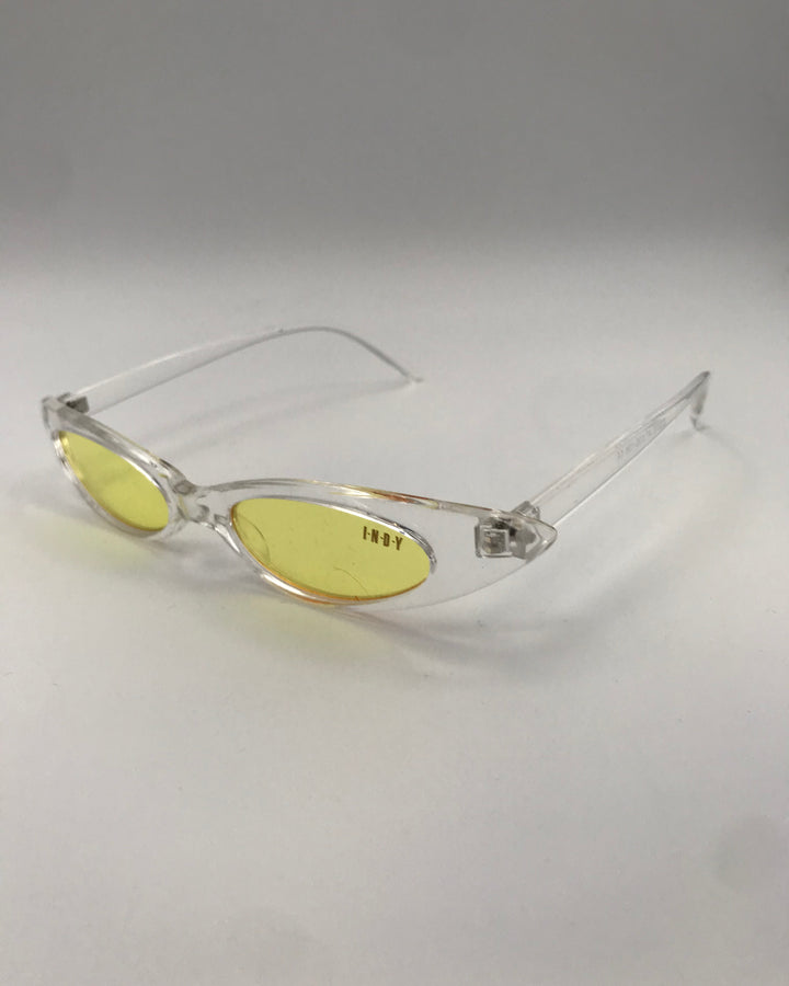 Translucent and Yellow Slim Lens Sunglasses