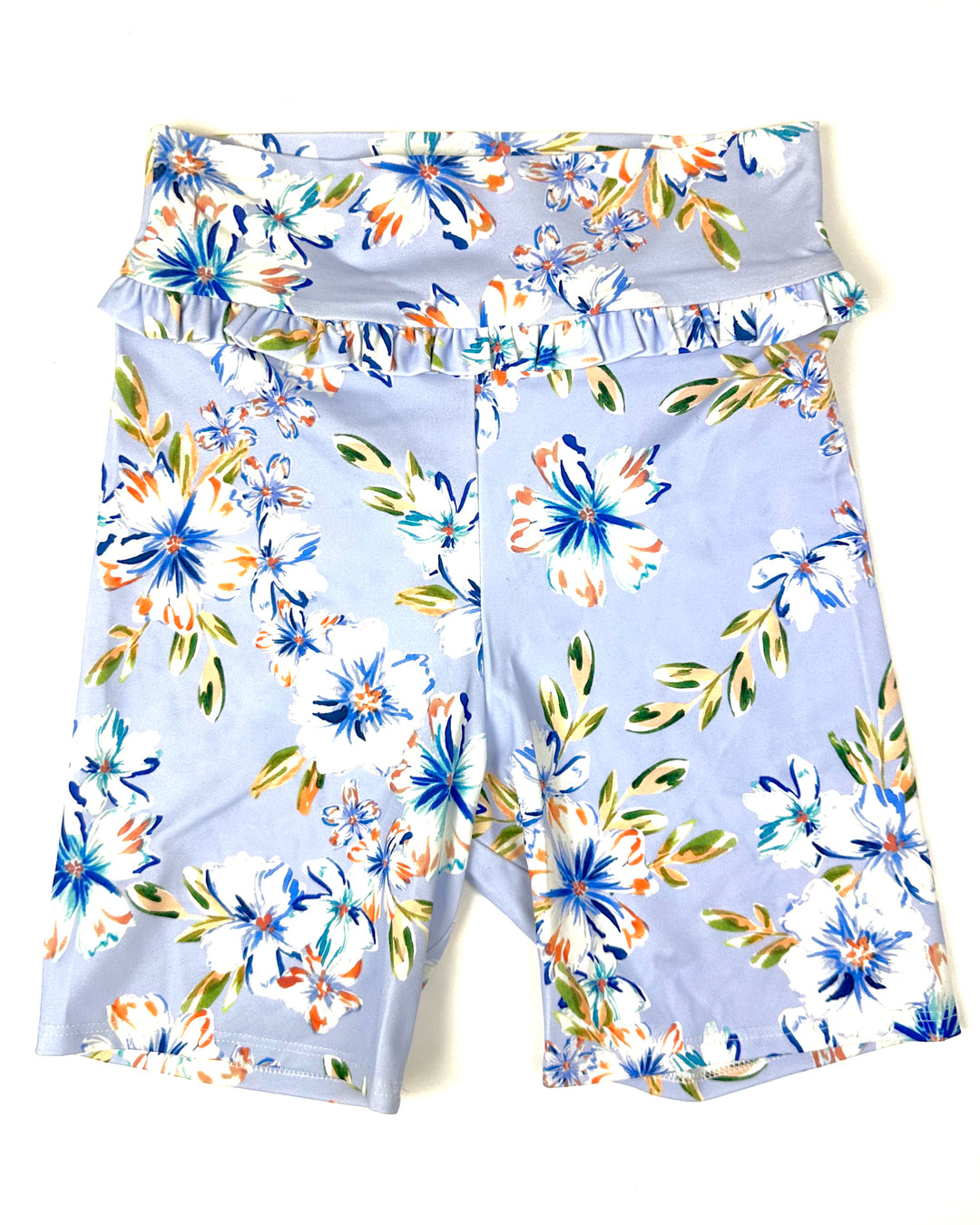 Lavender Floral Swim Shorts - Size 2-4