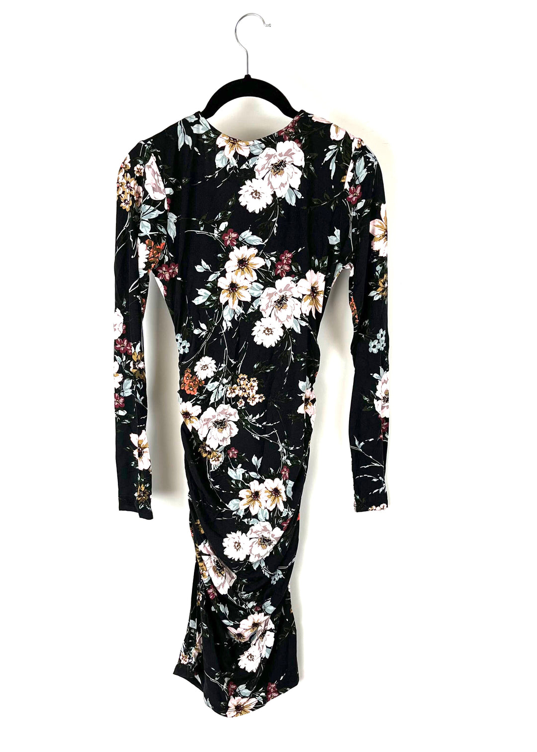 Long Sleeve Black Floral Print Dress - Extra Extra Small, Extra Small The Fashion Foundation Long Sleeve Black Floral Print Dress - Extra Extra Small, Extra Small The Fashion Foundation