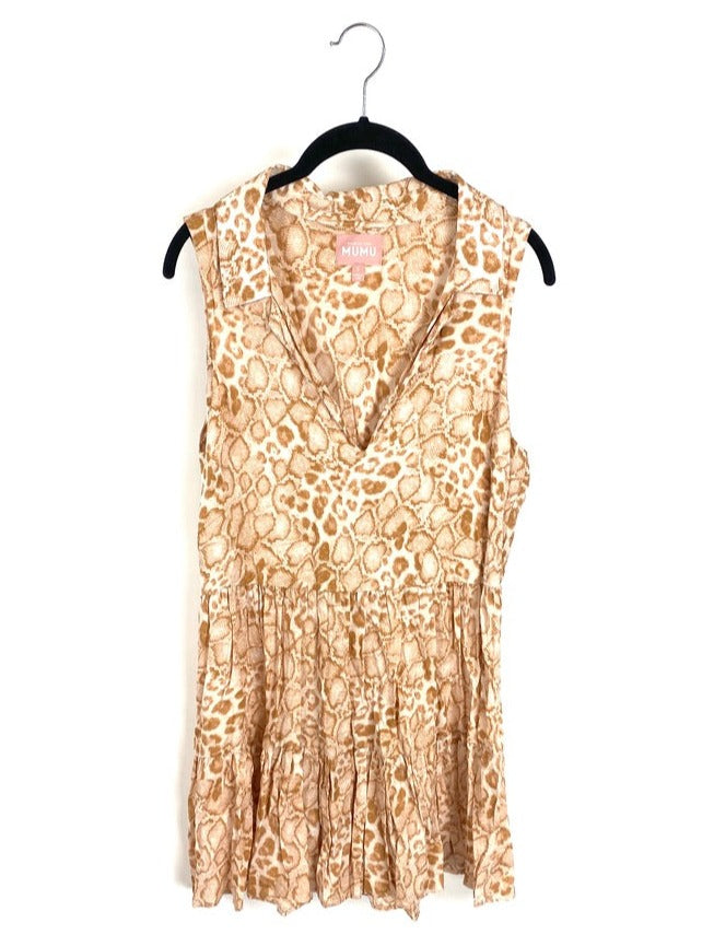 Tan Animal Print Dress - Small