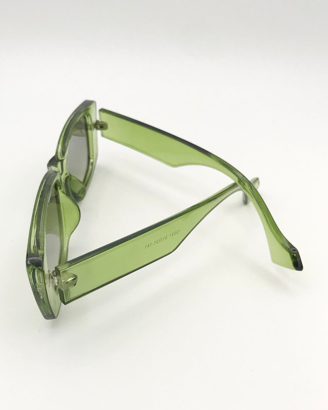 Green Translucent Rectangular Sunglasses