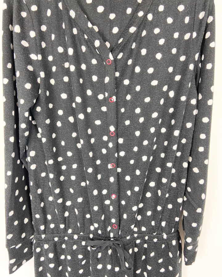 Black And White Polka Dot Onesie - Small