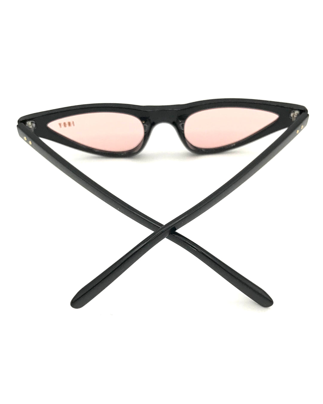 Black and Pink Slim Lens Sunglasses