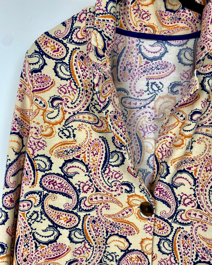 Colorful Paisley Printed Cardigan - Size 10/12