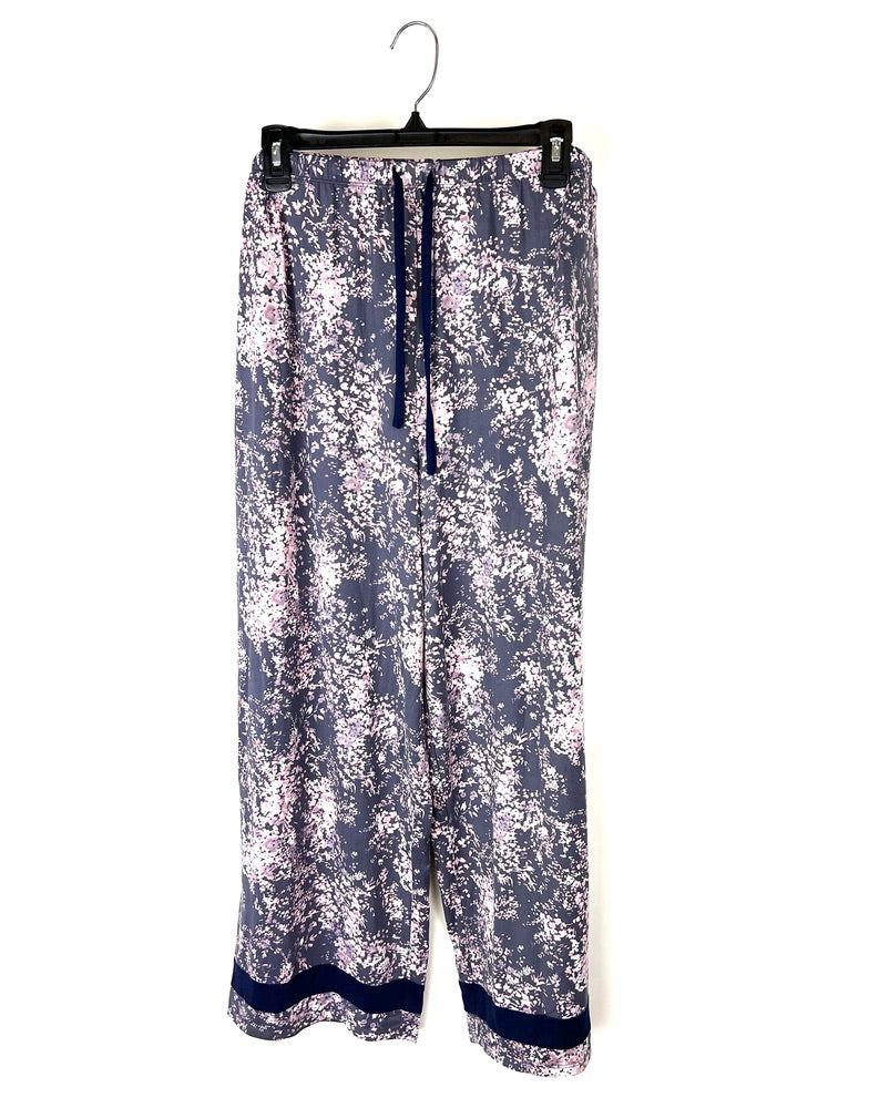 Purple Floral Lounge Pants- 1X