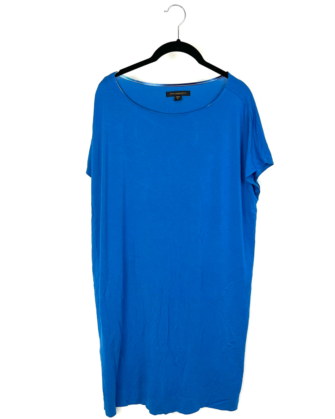 Blue Short Sleeve Lightweight Nightgown - Oversized Small