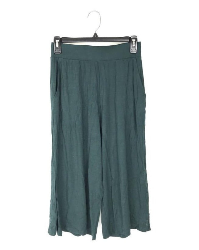 Emerald Green Cropped Sweat Pants - Petite 1X and 1X