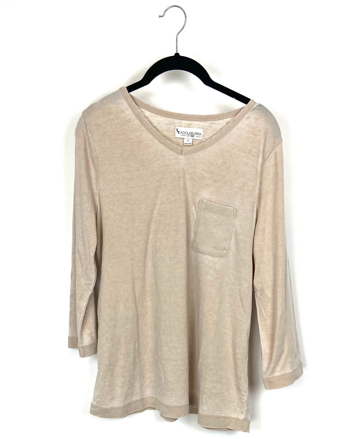 Beige Long Sleeve Top - Small