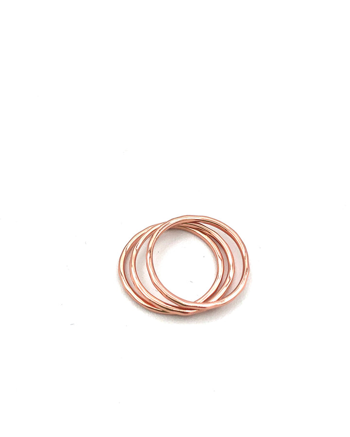 Simple Ring Stack of Three - Rose Gold or Silver - Size 3 or 4