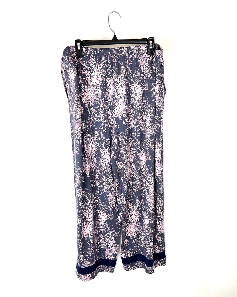 Purple Floral Lounge Pants- 1X