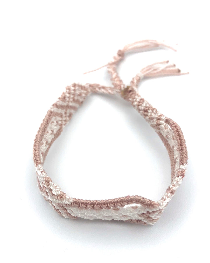 Pink and White Woven Bracelet