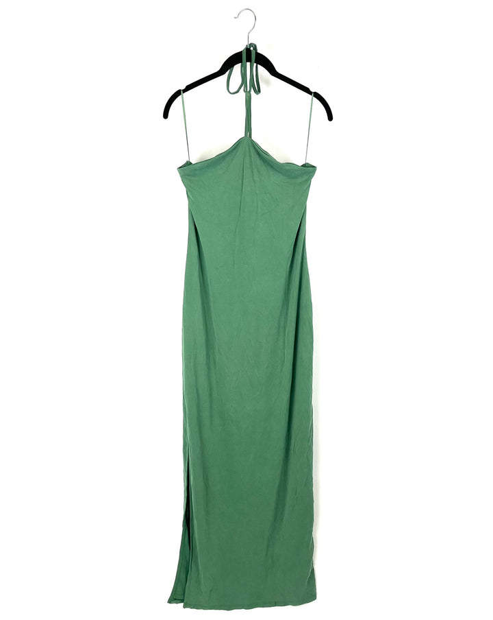 Green Maxi Halter Dress - 2X and 4X