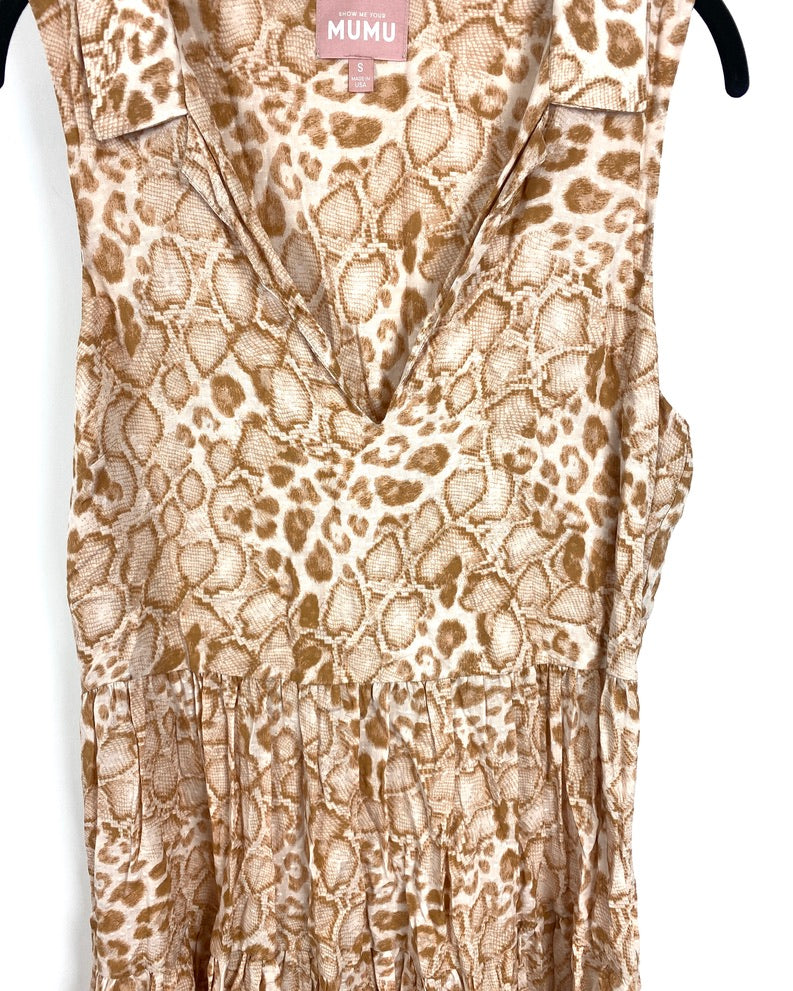 Tan Animal Print Dress - Small