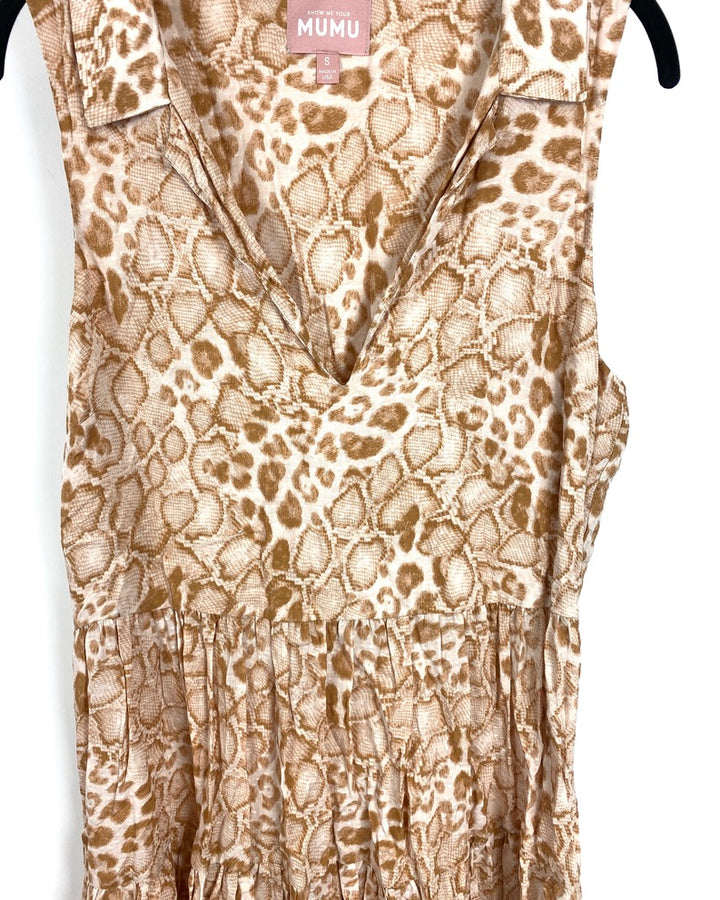 Tan Animal Print Dress - Small