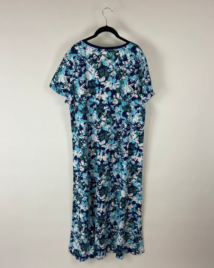 Blue and Green Floral Maxi Dress - Size 2/4, 6/8 and 18/20