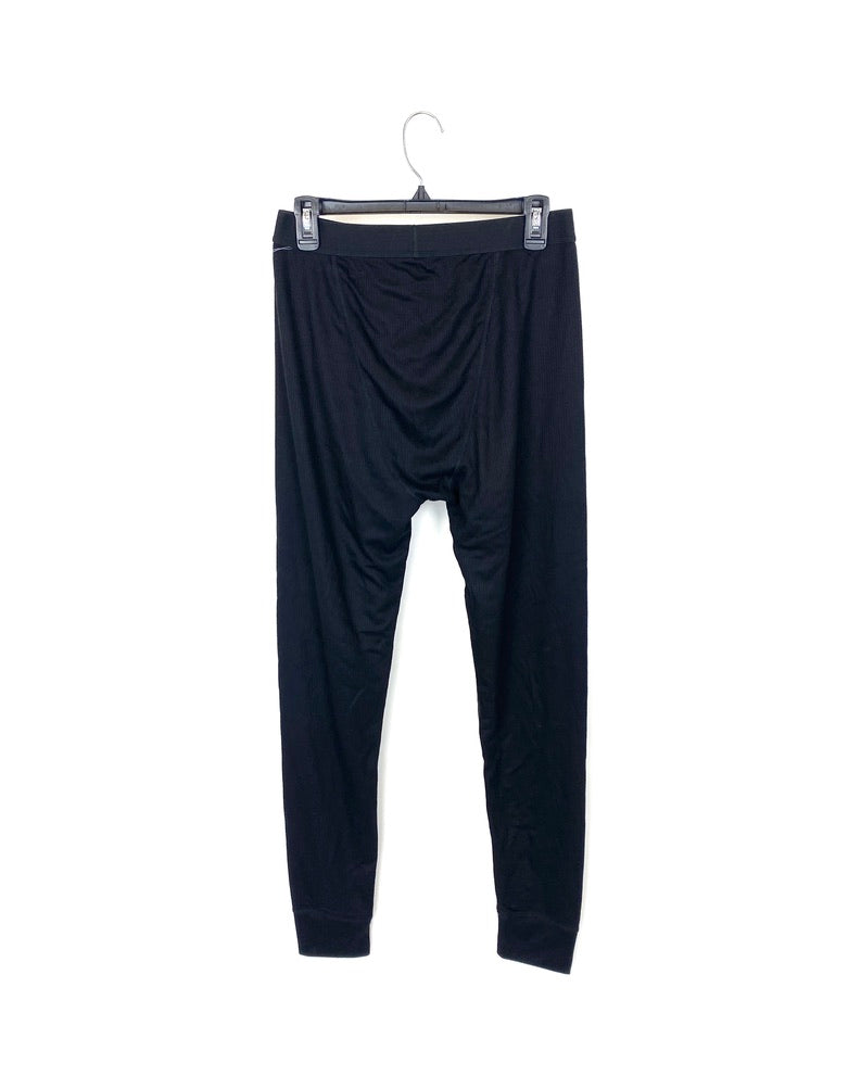 MENS Black Ribbed Athletic Pants - Medium