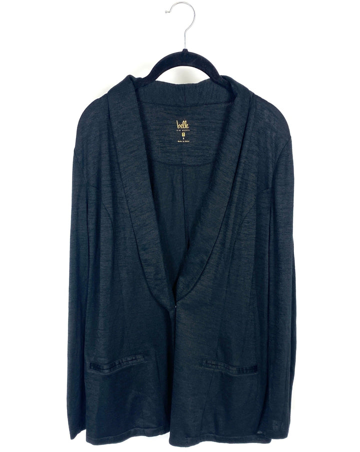 Black Cardigan With Button - Small/Medium