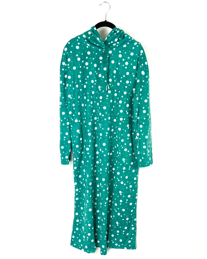 Turquoise And White Polkadot Nightgown - Small/Medium