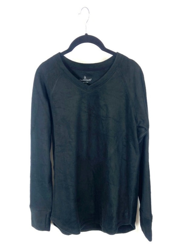 Black V Neck Lounge Top - Small