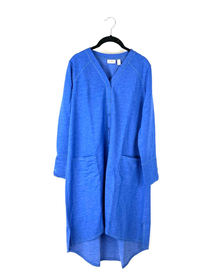 Blue Button-up Cardigan - Size 6-8