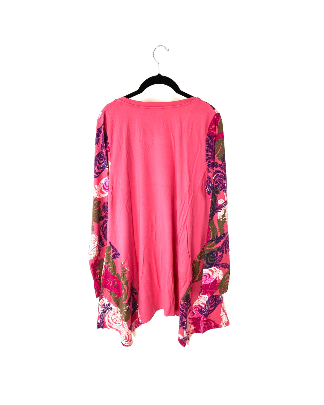 Pink Floral Long Sleeve Top - Size 6-8