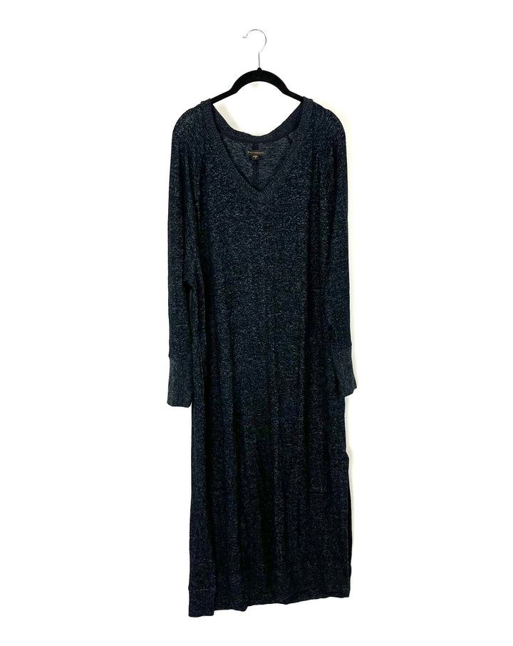 Black And White Knit Loungewear Dress - Oversized Small