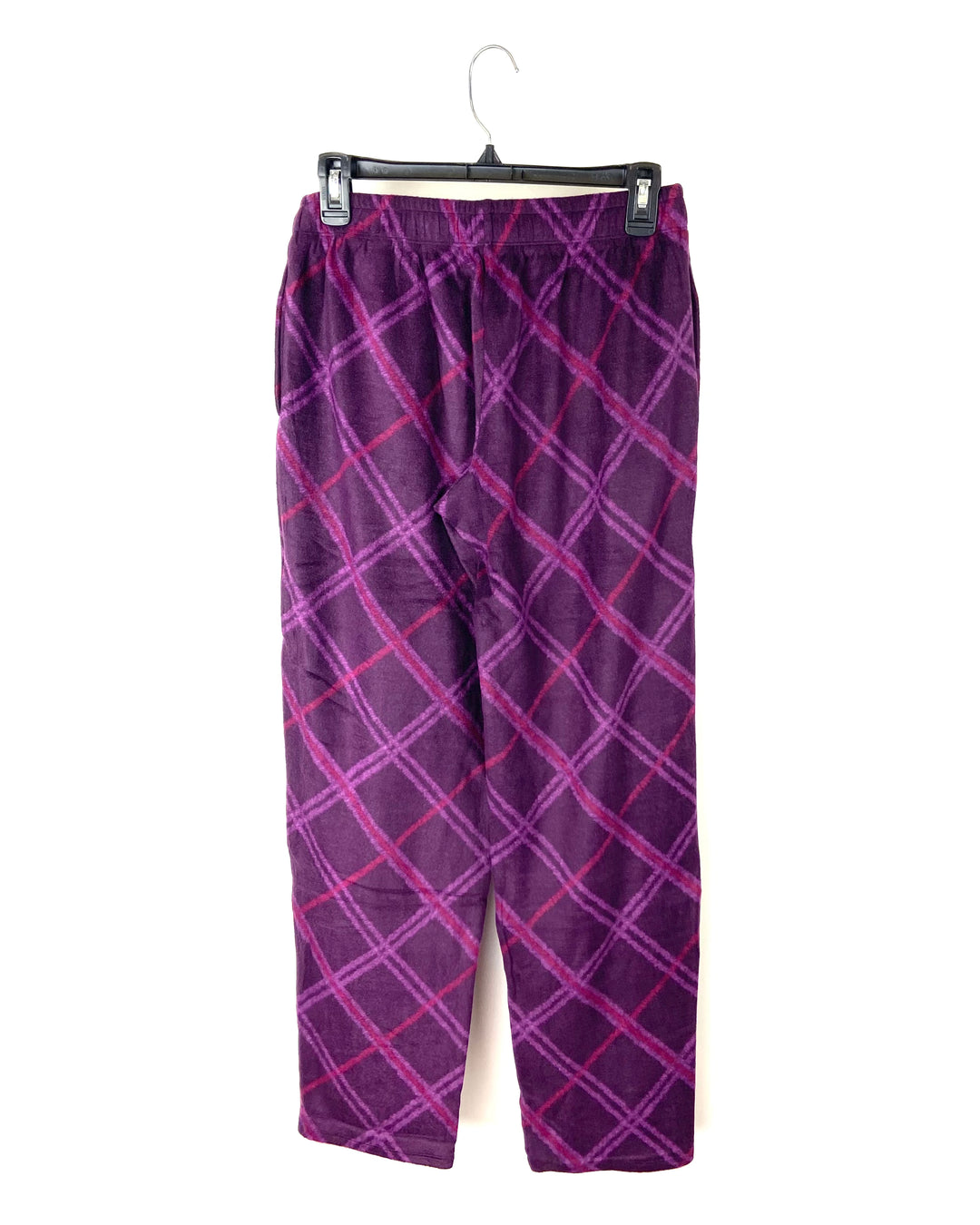 Purple plaid pajama pants top