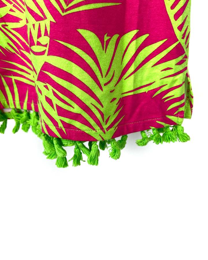 Tropical Top With Tassel Trim - Small/ Medium and Large/Extra Large