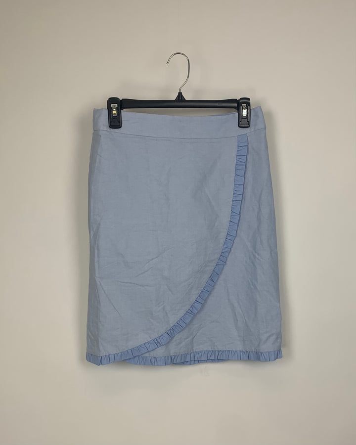 Light Blue Skirt With Ruffles - Size 4