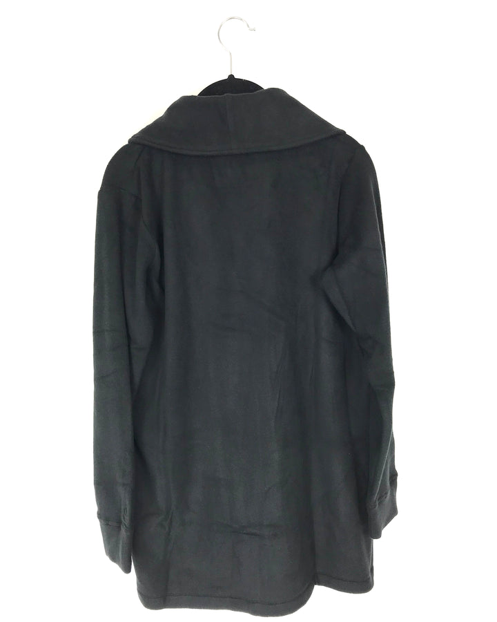 Black Fleece Button Up Cardigan - Size 2/4
