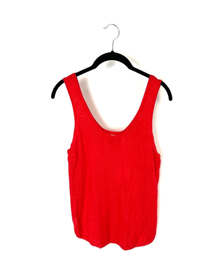 Red Knitted Tank Top - Medium