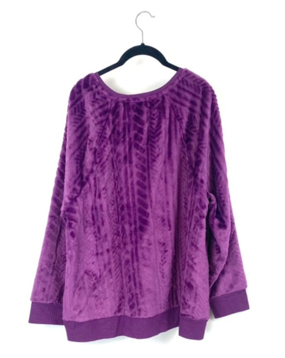 Purple Fleece Long Sleeve Top - Size 6/8