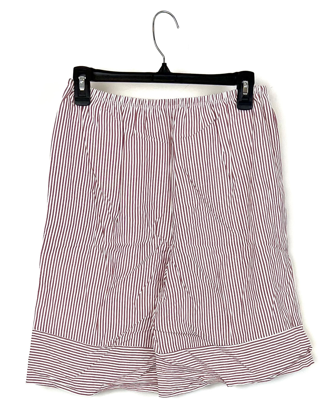 Mauve And White Striped Sleepwear Shorts - Small