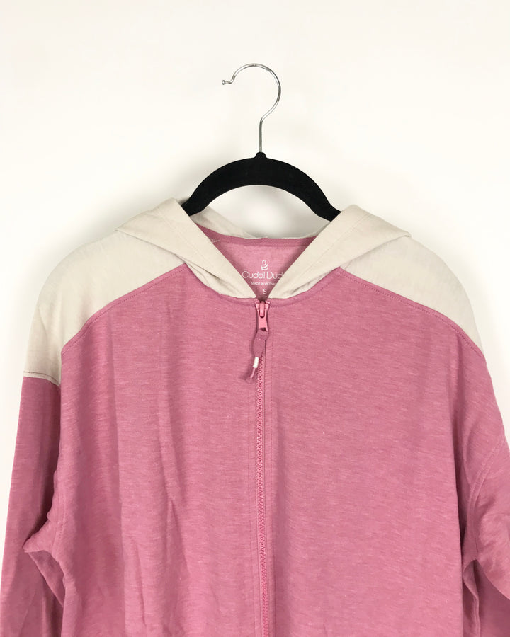 Pink And Tan Zip Up Jacket - Size 6/8