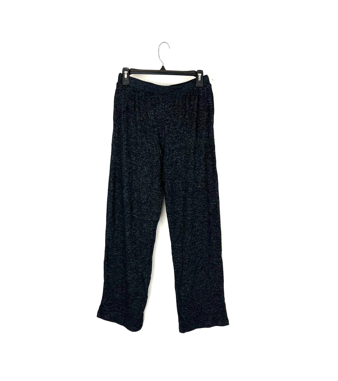 Black And Grey Knit Loungewear Bottoms - Small