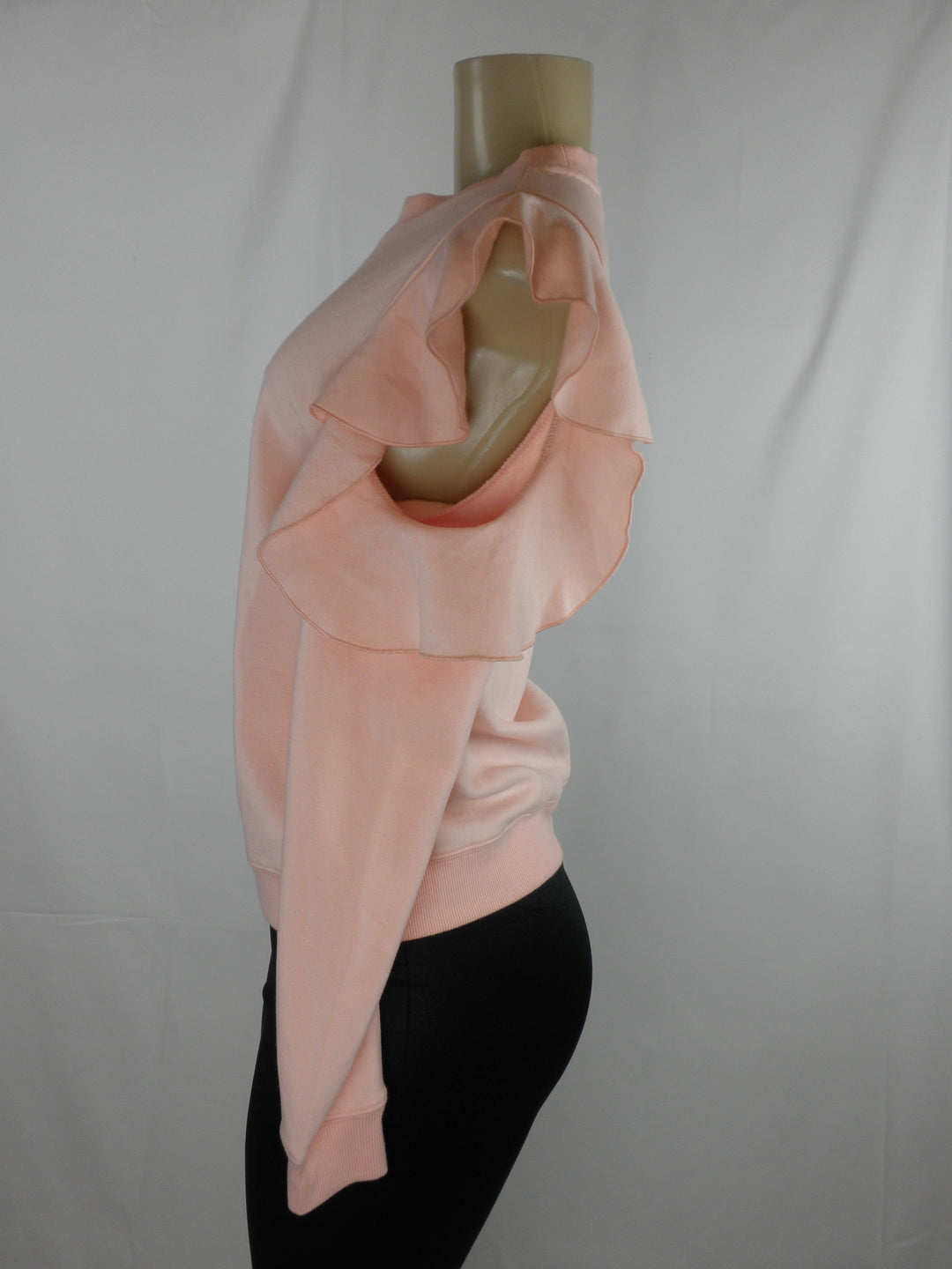 Rebecca Minkoff Pink Ruffle Cutout Sweatshirt - S-M-L - Donated From The Designer - The Fashion Foundation