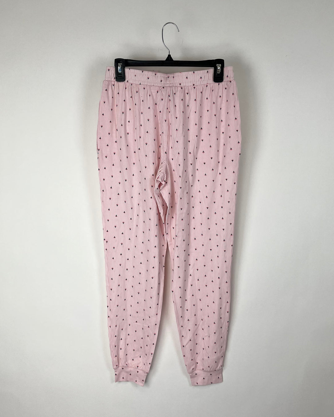 Pink Striped Printed Pajama Pants - Small